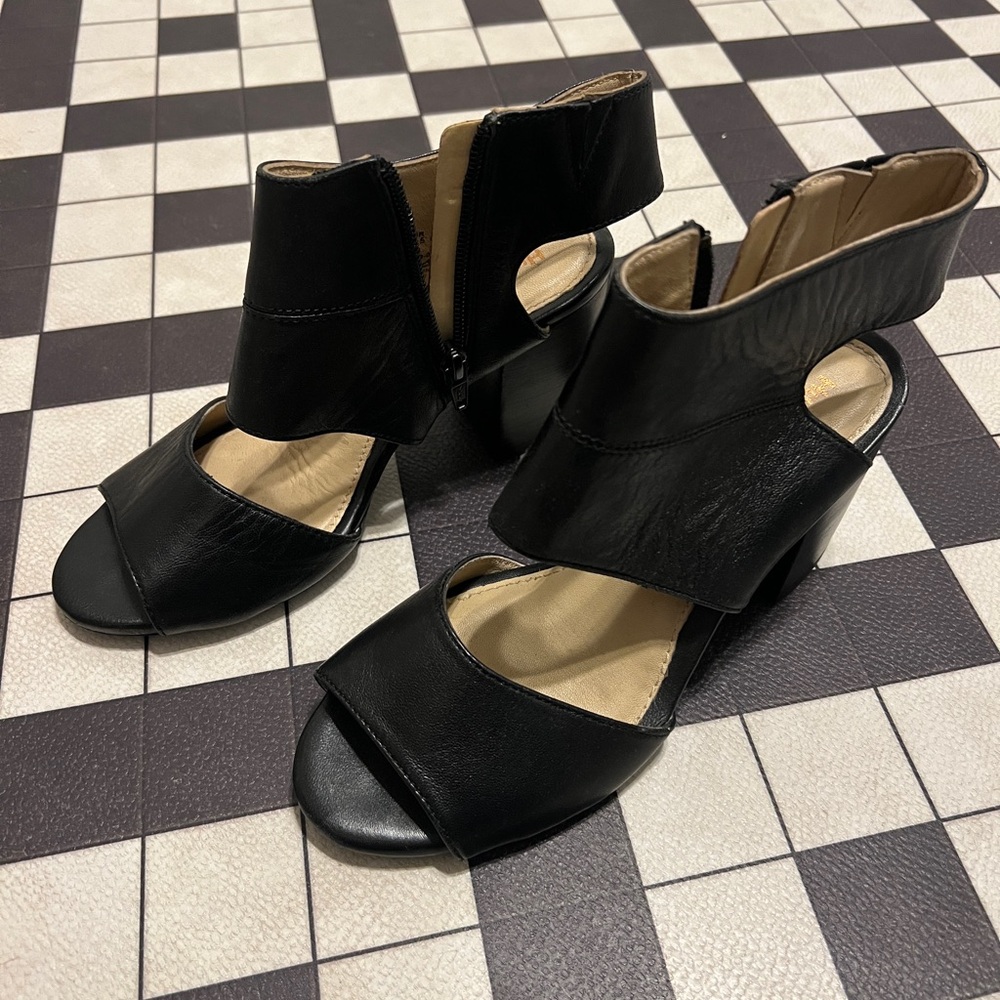 Elegant Black Women's Open-Toe Heels